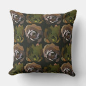 サボテン葉ガーデンズグリーンボタニックパターン クッション (正面)