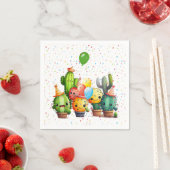 サボテン誕生日パーティーグループ スタンダードカクテルナプキン (インサイチュ)