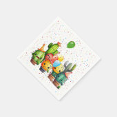 サボテン誕生日パーティーグループ スタンダードカクテルナプキン (角)