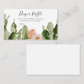 サボテン赤ちゃんシャワーおむつラッフル 名刺 (正面/裏面)