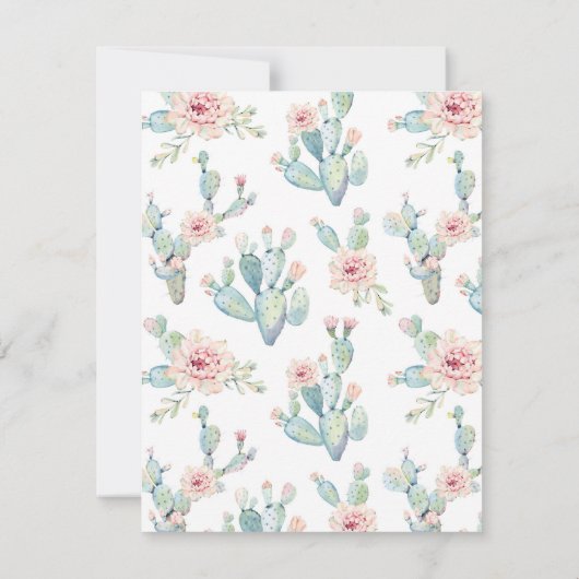 サボテン赤ちゃんシャワーサンキューカード サンキューカード (裏面)