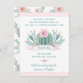 サボテン赤ちゃんシャワーサンキューカード サンキューカード (正面/裏面)