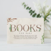 サボテン赤ちゃんシャワーブックリクエストエンクロージャカード 招待状 (スタンド正面)