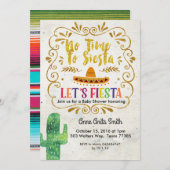 サボテン赤ちゃんシャワー招待状金ゴールド 招待状 (正面/裏面)