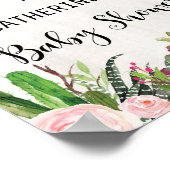 サボテン赤ちゃんシャワー歓迎サイン多肉性ポスター ポスター (角)