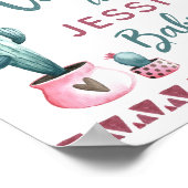 サボテン赤ちゃんシャワー歓迎サイン ポスター (角)