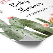 サボテン赤ちゃんシャワー歓迎サイン ポスター (角)