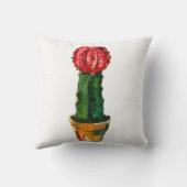 サボテン赤と緑の水の色の南西ボホ クッション (裏面)