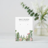 サボテン赤面プロテア葉スタッドイヤリングディスプレイB 名刺 (スタンド正面)