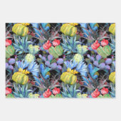 サボテン追加文字と名美しい水色3 ラッピングペーパーシート (正面)