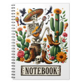 サボテン遊の中のメキシコのスケルトンのギター ノートブック (正面)