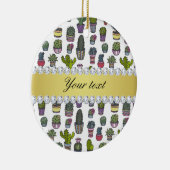 サボテン金ゴールドフェイクダきらきら光るイヤ セラミックオーナメント (右)