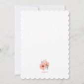 サボテン開花ガールベビーシャワー 招待状 (裏面)