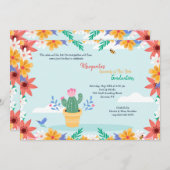 サボテン開花卒業招待状 招待状 (正面/裏面)