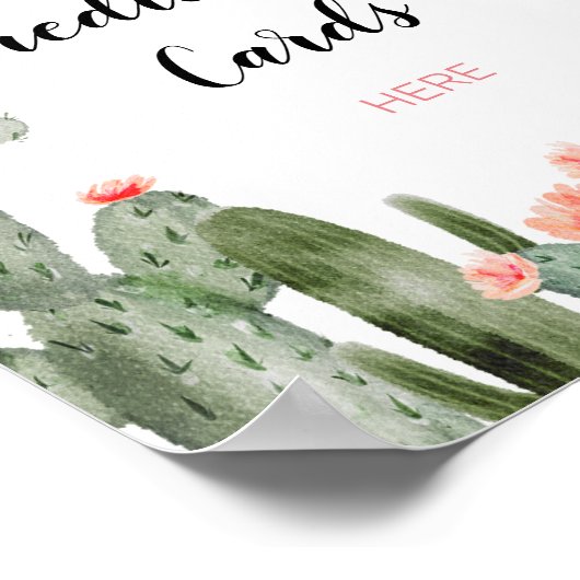 サボテン離れが予測サイン ポスター (角)