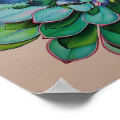 サボテン青とピンク |アーカイブの重い重量 ポスター (角)