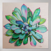 サボテン青とピンク |アーカイブの重い重量 ポスター (正面)
