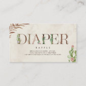 サボテン革インスパイア女子ベビーシャワーオムツ エンクロージャーカード (正面)