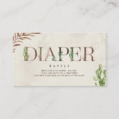 サボテン革インスパイア赤ちゃんシャワーおむつラッフル エンクロージャーカード (正面)