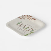 サボテン革ニュートラルベビーシャワー ペーパープレート (傾斜あり)