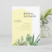 サボテン黄色の幾何学的ブライダルシャワー 招待状 (スタンド正面)