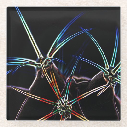 サボテン1コアステルカ ガラスコースター (正面)