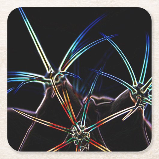 サボテン1コアステルカ スクエアペーパーコースター (正面)