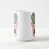 サボテン かわいい 緑の多肉植物 水彩画 プラント コーヒー コーヒーマグカップ (中央)