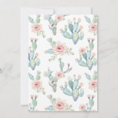 サボテン・アフリカ・アメリカン・アフロ・ガール・ベビーシャワー 招待状 (裏面)