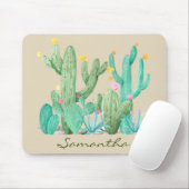サボテン カクティ スクッレント 南西 砂漠 水彩画 マウスパッド (マウス)
