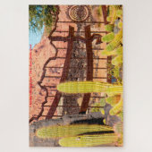 サボテン・ガーデン・ユタ。クリスマス・グリーティング ジグソーパズル (縦)