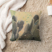 サボテン |グリーン（ばちゃばちゃ）跳ねる クッション (ブランケット)