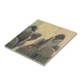 サボテン |グリーン(ばちゃばちゃ)跳ねる タイル (側面)