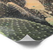 サボテン |グリーン(ばちゃばちゃ)跳ねる ポスター (角)