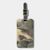 サボテン |グリーン（ばちゃばちゃ）跳ねる ラゲッジタグ (正面縦)