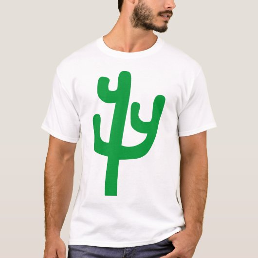 サボテン - グリーン Tシャツ (正面)