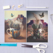 サボテン、コーヒーと蝶、サウスウェスト・ビベス、 薄葉紙 (クラフト)