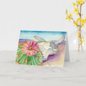 サボテン、スカル、及び間隔- Kairosに外で寄与して下さい カード (黄色い花)