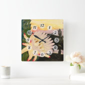 サボテン スクエア壁時計 (ホーム)