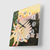 サボテン スクエア壁時計 (傾斜)