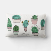 サボテン・トゲトゲ・多肉植物の鉢植え ランバークッション (裏面)