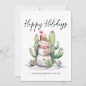 サボテン　ハッピー　ホリデイズ　クリスマス シーズンカード (正面)