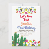 サボテン·フィエスタメキシコ1歳誕生日パーティー 招待状 (正面)