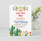 サボテン·フィエスタメキシコ1歳誕生日パーティー 招待状 (スタンド正面)