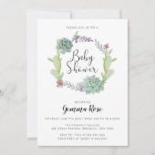 サボテン、フェスタのベビーシャワー 招待状 (正面)