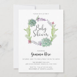 サボテン、フェスタのベビーシャワー 招待状