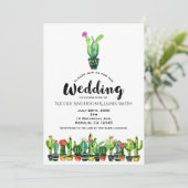 サボテン フラワー ラスティック スサウスウェスタン ボーホー ウェディング 招待状 (スタンド正面)