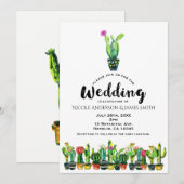 サボテン フラワー ラスティック スサウスウェスタン ボーホー ウェディング 招待状 (正面/裏面)