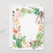 サボテン、ブライダルシャワーの招待状のsucculents、 招待状 (裏面)