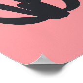 サボテン ブラック プラント ペインティング 砂漠 グラフィック アート ポスター (角)